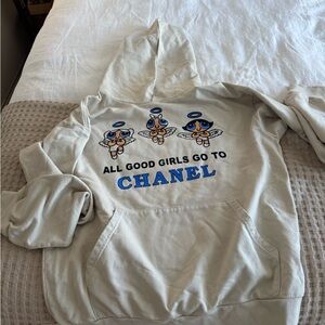 Chanel Cream Hoodie with Graphic Print